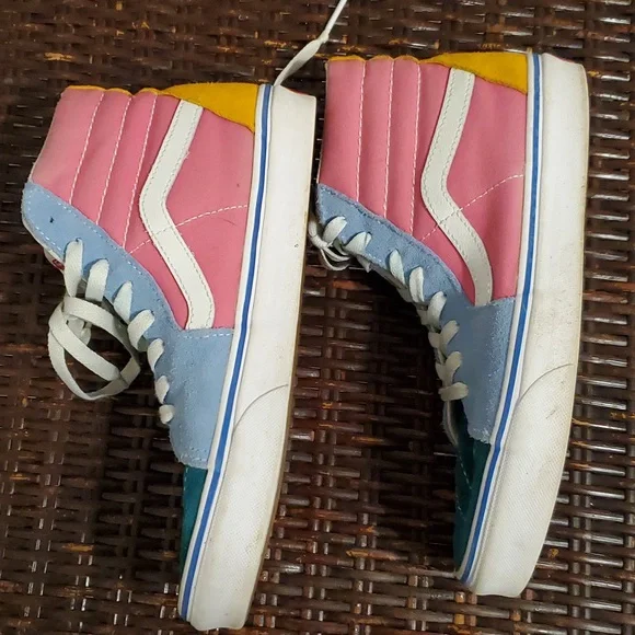 SZ. 8 1/2 WOMEN'S VANS SK8 MULTIBRIGHT 12 SUEDE SKATE BOARD SHOE - Picture 3 of 8